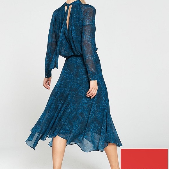 Whistles Big Cat Carlotta Robe Bleu Sarcelle Imprimé Animal UK16 BNWT RRP179 Whistles Big Cat Carlotta Robe Bleu Sarcelle Imprimé Animal UK16 BNWT RRP179